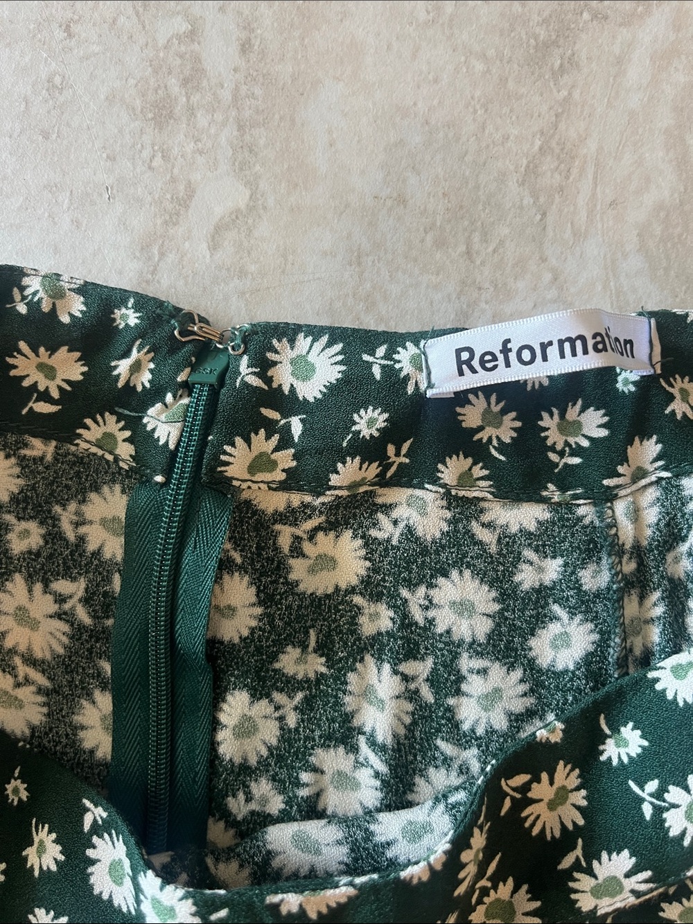 Reformation Dark Green Daisy Circle Skirt - Picture 3 of 6